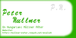 peter mullner business card